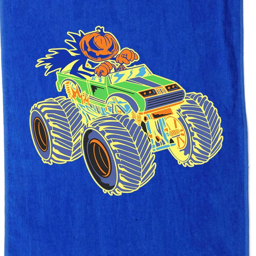 Monster Truck Halloween Pumpkin Gift Platinum Collection Golf Towel