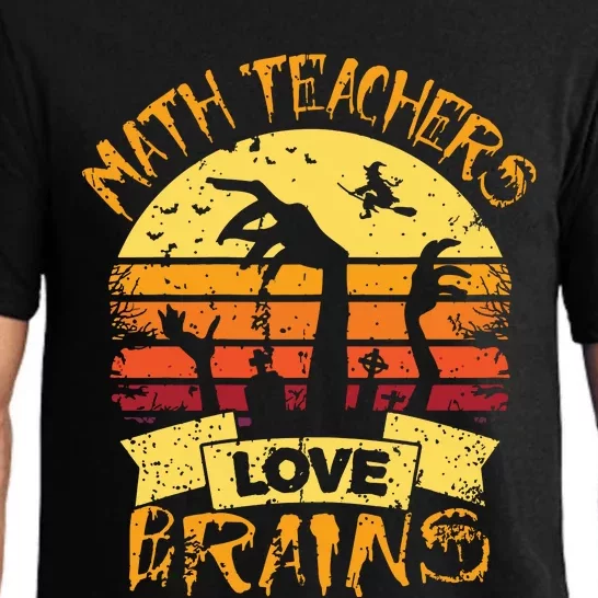 Math Teacher Halloween Math Teachers Love Brains Pajama Set