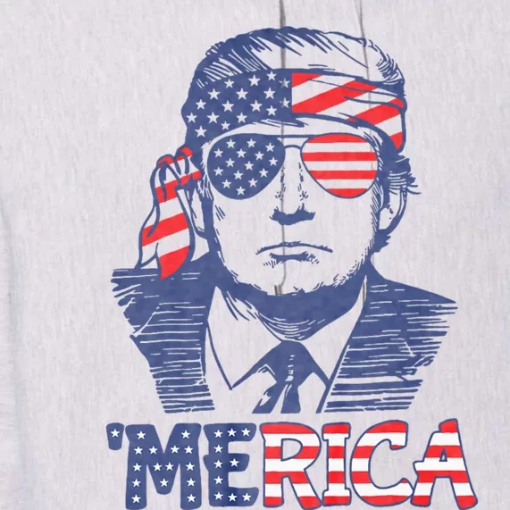 Merica Trump Happy 4th Of July Trump American Flag Premium Hoodie