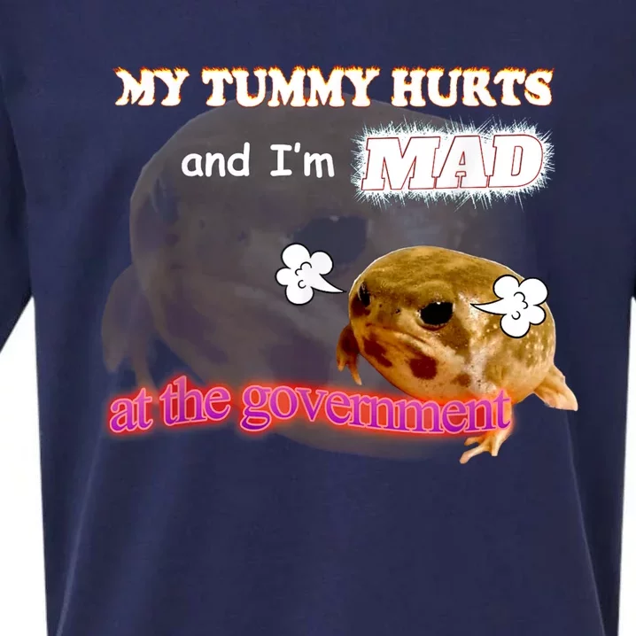 My Tummy Hurts And Im MAD At The Government Meme Sueded Cloud Jersey T-Shirt