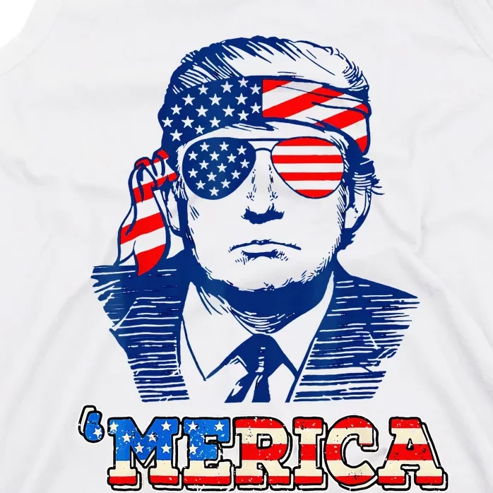 Merica Trump Happy Trump American Flag Tank Top