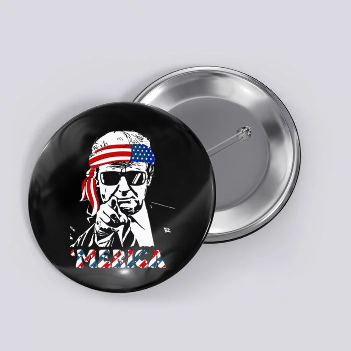 Merica Trump Happy 4th Of July Trump Button