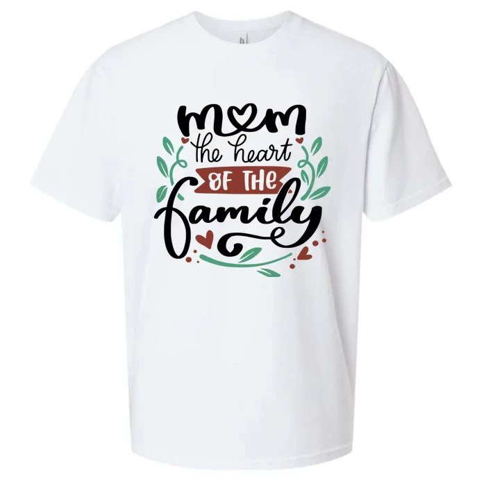 Mom The Heart Of The Family Cute Gift Sueded Cloud Jersey T-Shirt