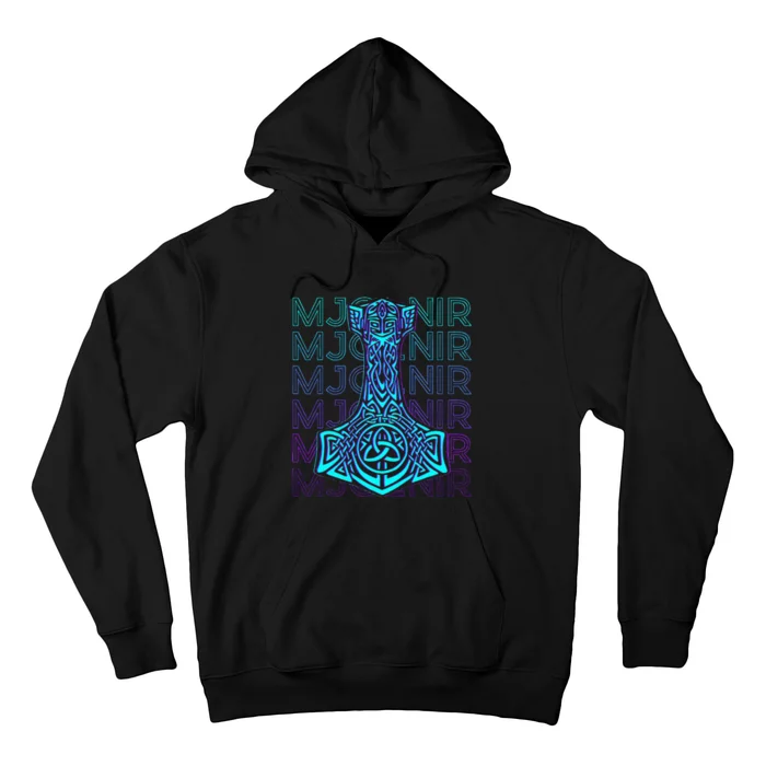 Mjolnir Thor Hammer Norse Mythology Retro Hoodie