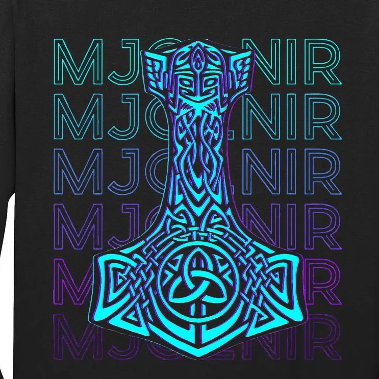 Mjolnir Thor Hammer Norse Mythology Retro Tall Long Sleeve T-Shirt