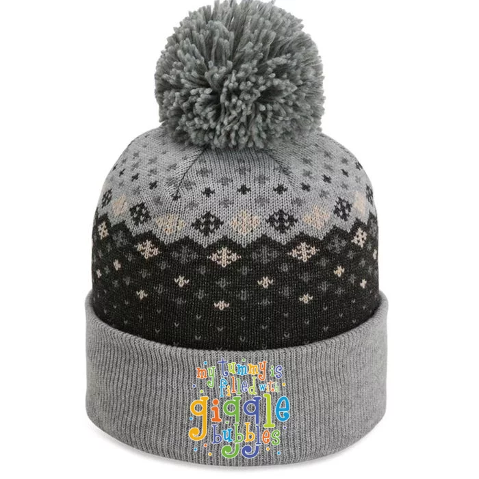 My Tummy Is Filled With Giggle Bubbles The Baniff Cuffed Pom Beanie