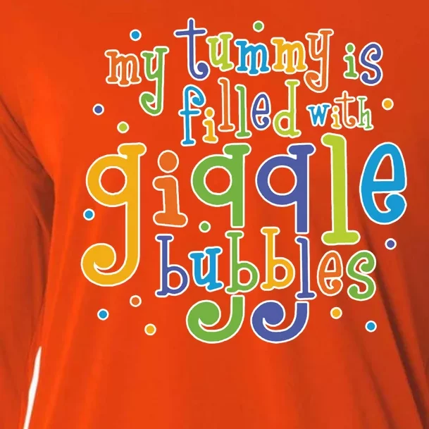 My Tummy Is Filled With Giggle Bubbles Cooling Performance Long Sleeve Crew