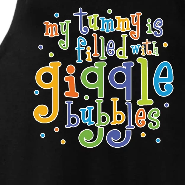 My Tummy Is Filled With Giggle Bubbles Ladies Tri-Blend Wicking Tank