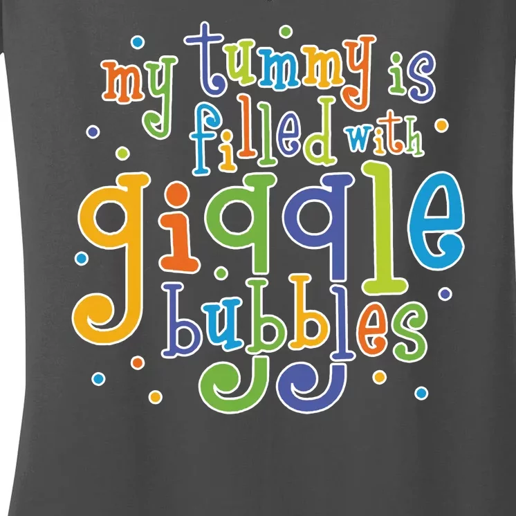 My Tummy Is Filled With Giggle Bubbles Women's V-Neck T-Shirt