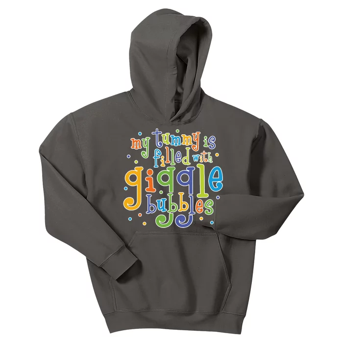 My Tummy Is Filled With Giggle Bubbles Kids Hoodie