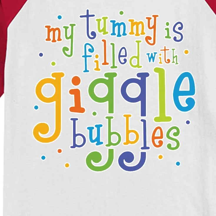 My Tummy Is Filled With Giggle Bubbles Kids Colorblock Raglan Jersey