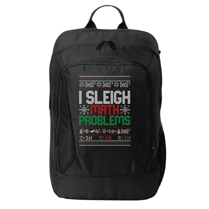 Math Teacher I Sleigh Math Problems Christmas Ugly Sweater City Backpack