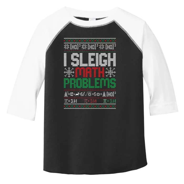 Math Teacher I Sleigh Math Problems Christmas Ugly Sweater Toddler Fine Jersey T-Shirt