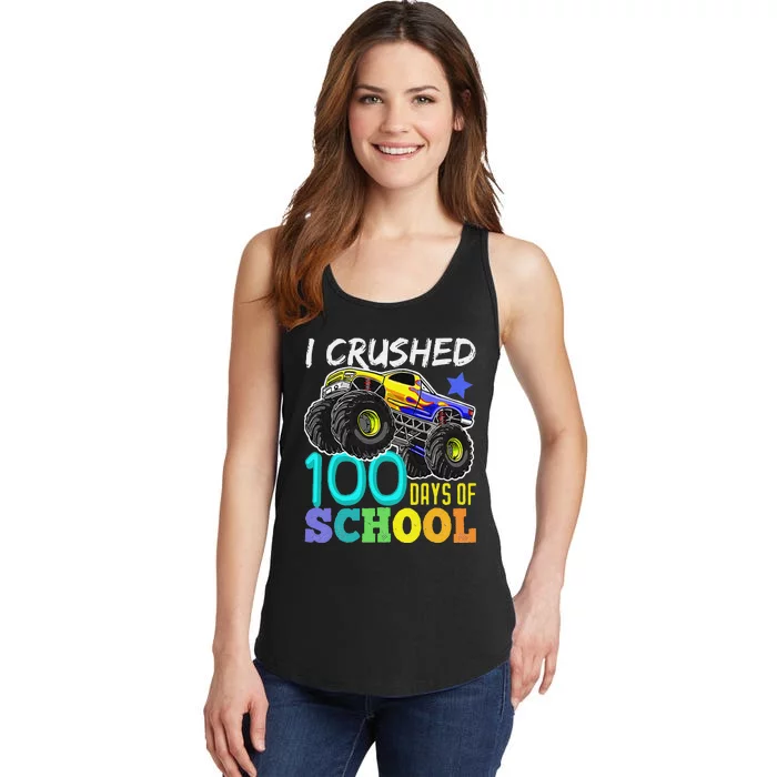 Monster Truck I Crushed 100 Days Of School Ladies Essential Tank