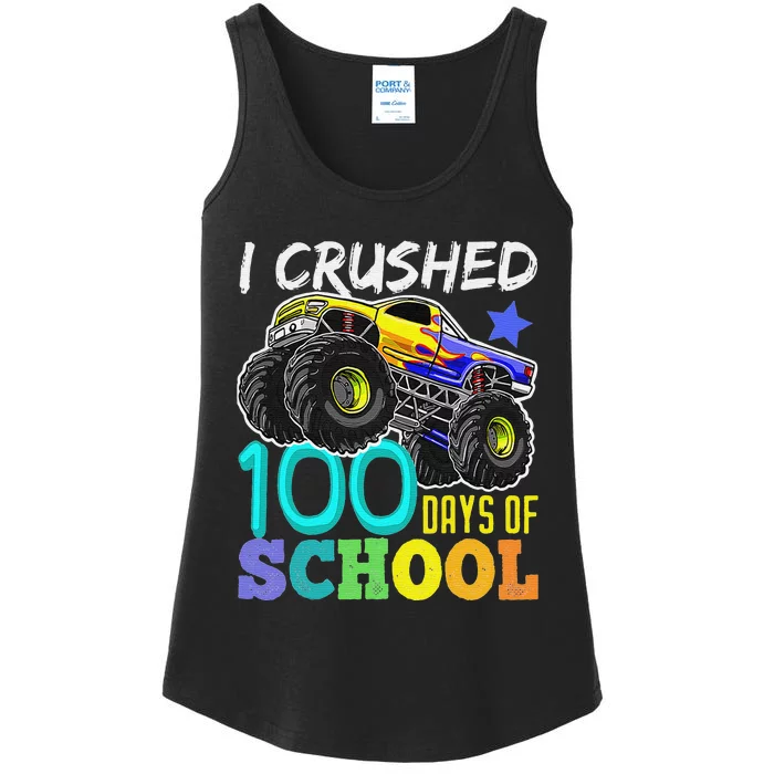 Monster Truck I Crushed 100 Days Of School Ladies Essential Tank