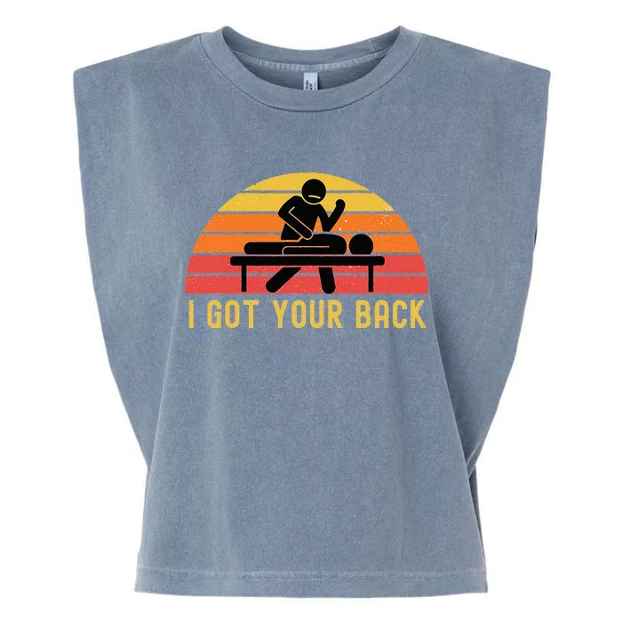 Massage Therapist I Got Your Back Massage Vintage Retro Gift Garment-Dyed Women's Muscle Tee