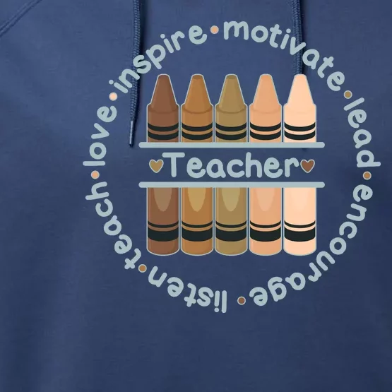 Multiethnic Teacher Inspire Motivate Lead Performance Fleece Hoodie