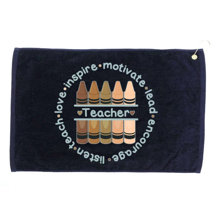 Multiethnic Teacher Inspire Motivate Lead Grommeted Golf Towel