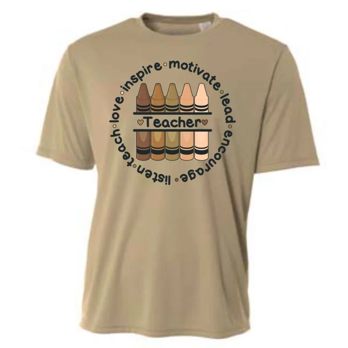 Multiethnic Teacher Inspire Motivate Lead Cooling Performance Crew T-Shirt