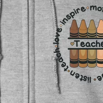 Multiethnic Teacher Inspire Motivate Lead Full Zip Hoodie