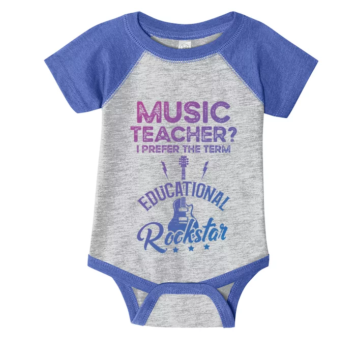 Music Teacher I Prefer The Term Educational Rockstar Great Gift Infant Baby Jersey Bodysuit