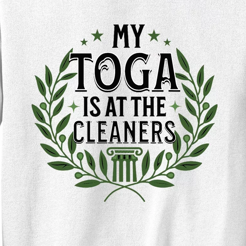 My Toga Is At The Cleaners Funny Toga Party Sweatshirt