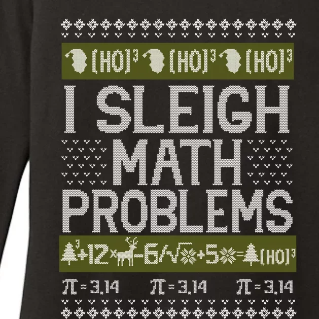 Math Teacher I Sleigh Math Problems Christmas Ugly Sweater Gift Womens CVC Long Sleeve Shirt