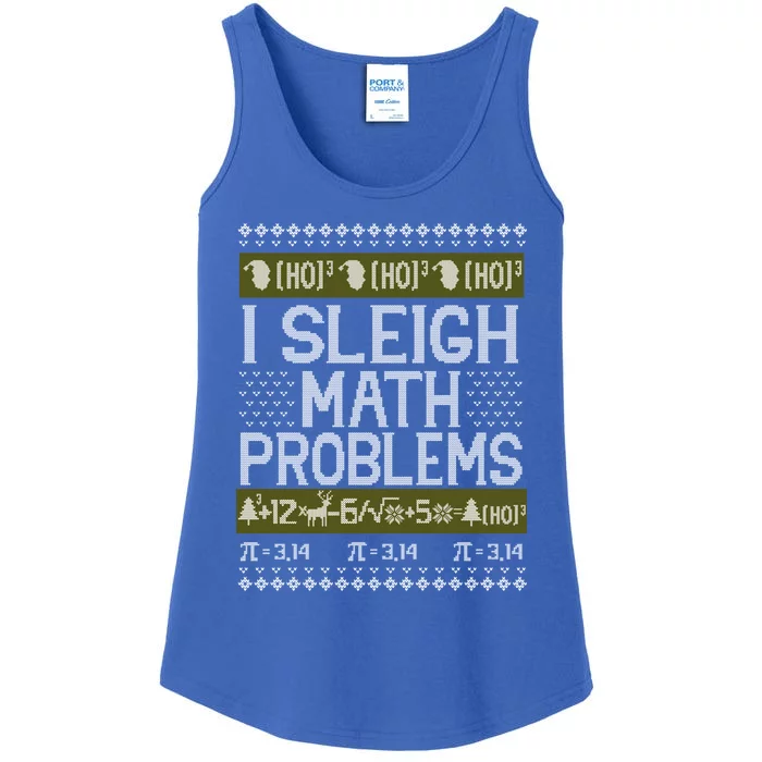 Math Teacher I Sleigh Math Problems Christmas Ugly Sweater Gift Ladies Essential Tank