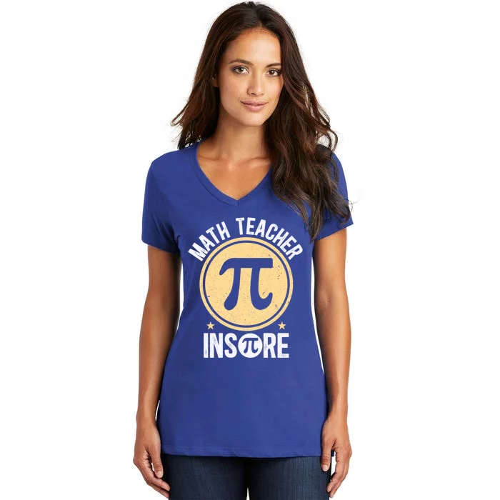 Math Teacher Inspire Pi Day 3 14 Math National Pi Day Gift Women's V-Neck T-Shirt