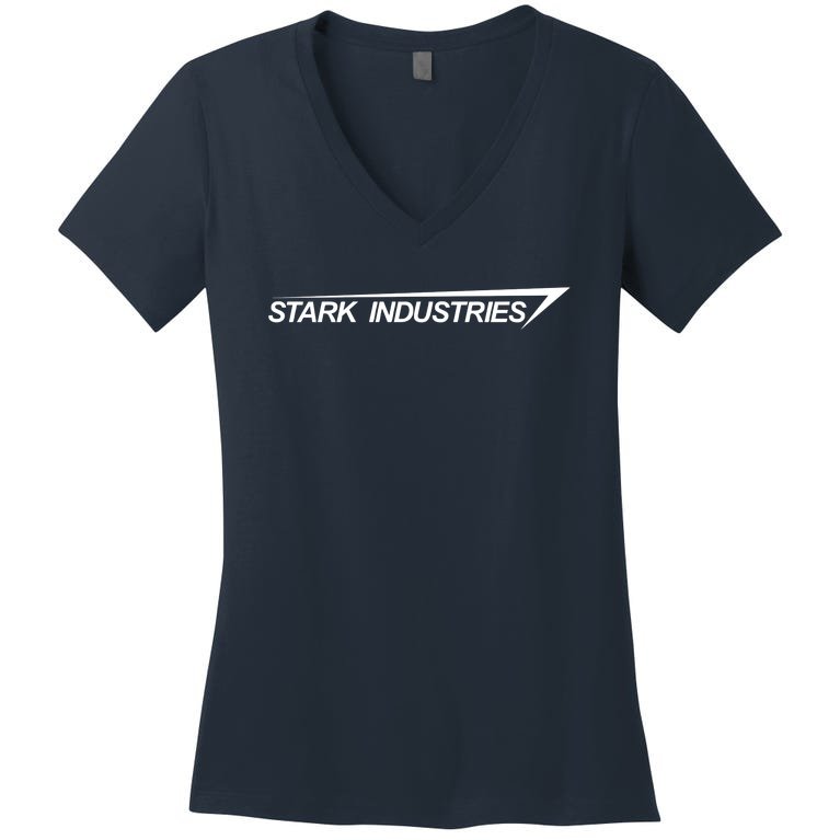 Movie Tshirt Inspired By The Film Ironman Stark Industries Women's V-Neck T-Shirt