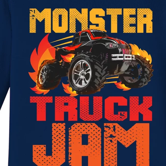 Monster Truck Jam Retro Huge Truck Baby Long Sleeve Bodysuit