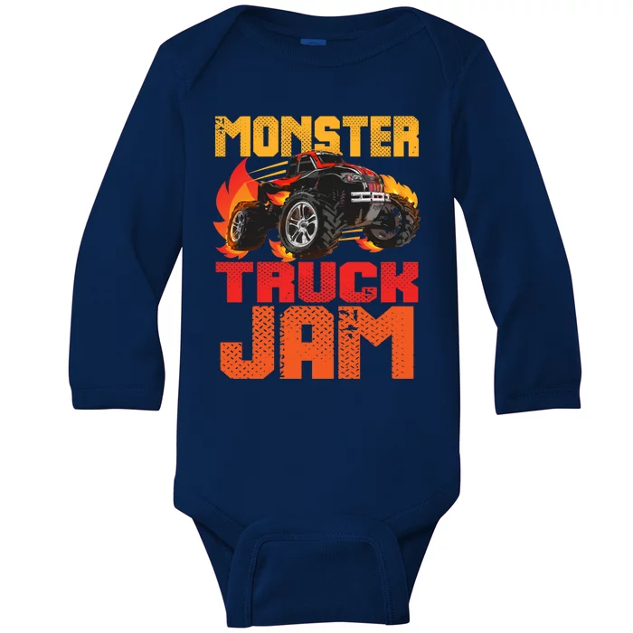 Monster Truck Jam Retro Huge Truck Baby Long Sleeve Bodysuit