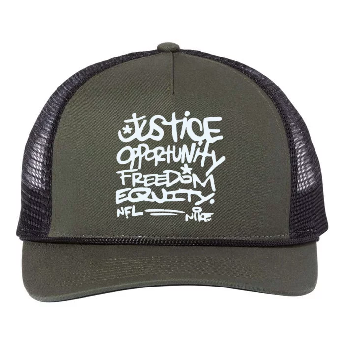 Mike Tomlin Justice Opportunity Equity Freedom Retro Rope Trucker Hat Cap