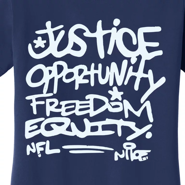 Mike Tomlin Justice Opportunity Equity Freedom Women's T-Shirt