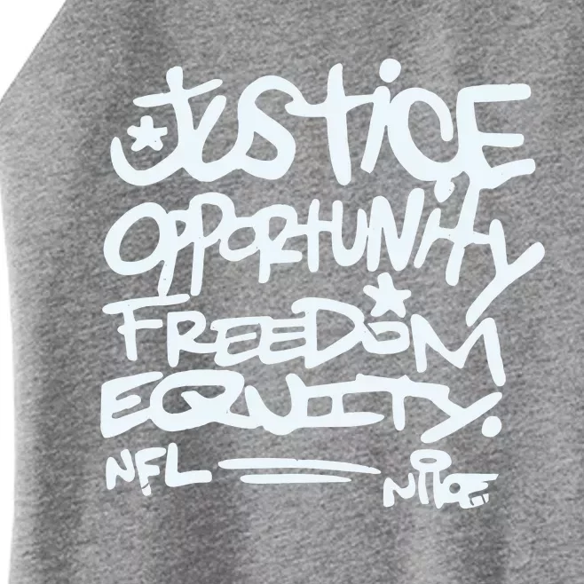 Mike Tomlin Justice Opportunity Equity Freedom Women’s Perfect Tri Rocker Tank