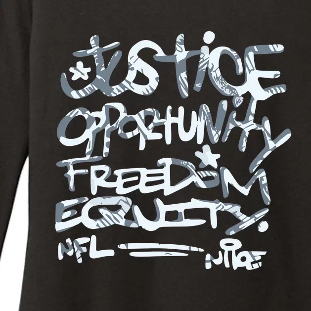 Mike Tomlin Justice Opportunity Equity Freedom Womens CVC Long Sleeve Shirt