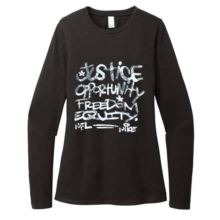 Mike Tomlin Justice Opportunity Equity Freedom Womens CVC Long Sleeve Shirt