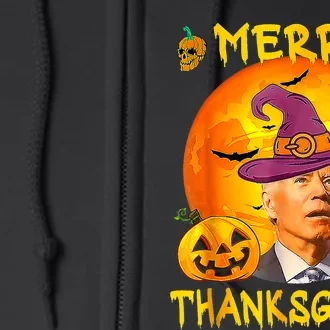 Merry Thanksgiving Joe Biden Confused Hippie Halloween Ghost Full Zip Hoodie