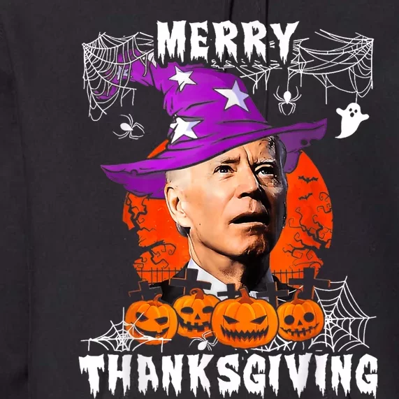 Merry Thanksgiving Joe Biden Confused Hippie Halloween Ghost Premium Hoodie