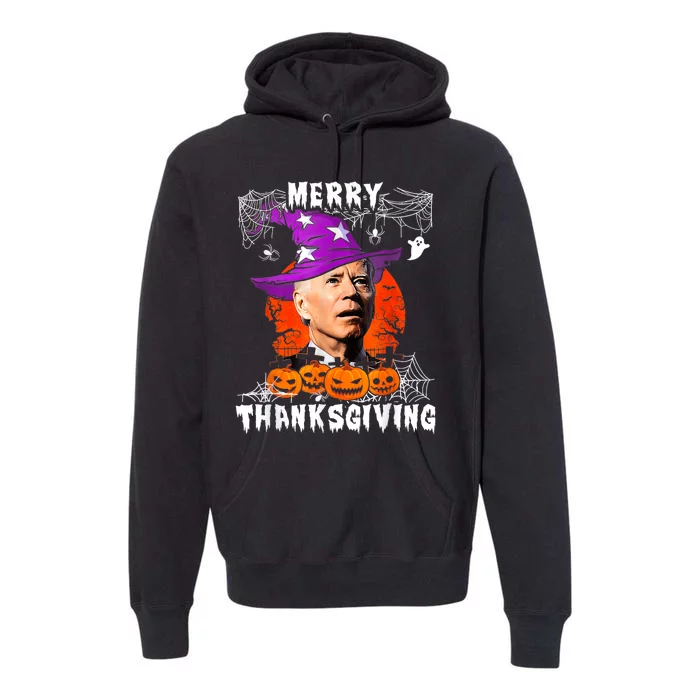 Merry Thanksgiving Joe Biden Confused Hippie Halloween Ghost Premium Hoodie