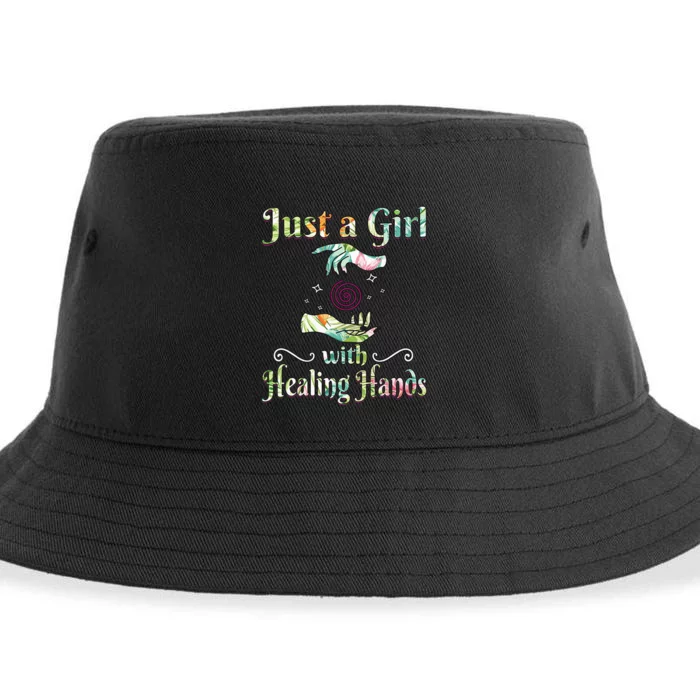 Massage Therapist Just a with Healing Hands Sustainable Bucket Hat