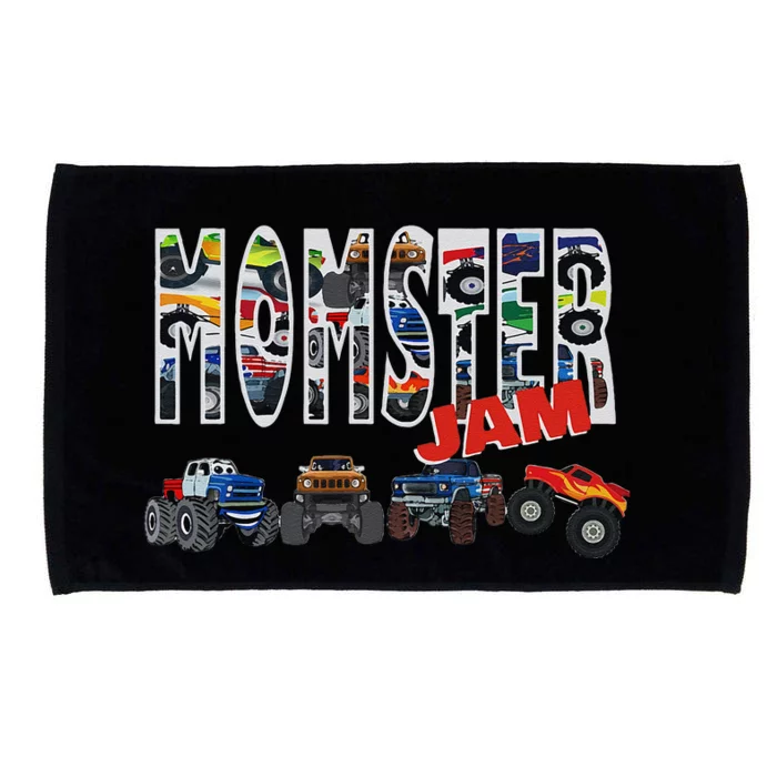 Monster Truck Jam Mom Momster Boy Mama Birthday Mothers Day Microfiber Hand Towel