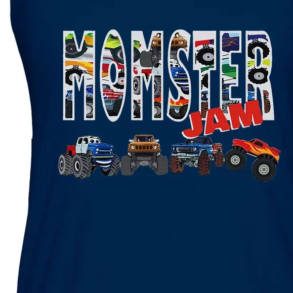 Monster Truck Jam Mom Momster Boy Mama Birthday Mothers Day Ladies Essential Flowy Tank