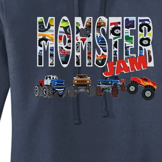 Monster Truck Jam Mom Momster Boy Mama Birthday Mothers Day Women's Pullover Hoodie