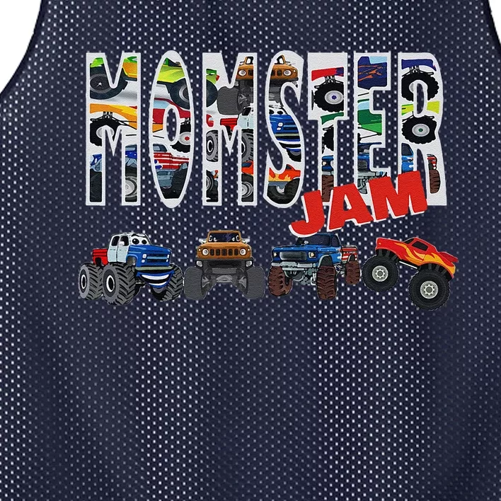 Monster Truck Jam Mom Momster Boy Mama Birthday Mothers Day Mesh Reversible Basketball Jersey Tank