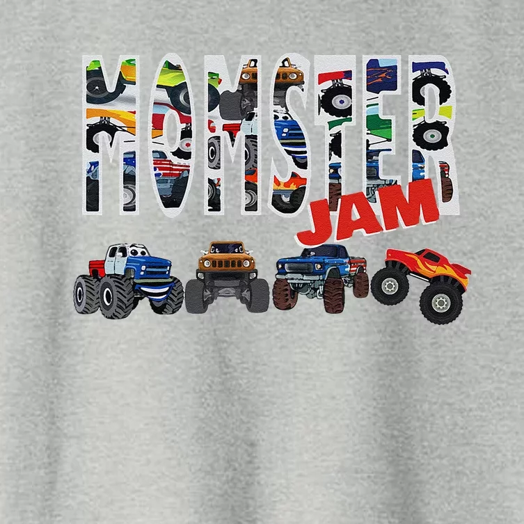 Monster Truck Jam Mom Momster Boy Mama Birthday Mothers Day Women's Crop Top Tee