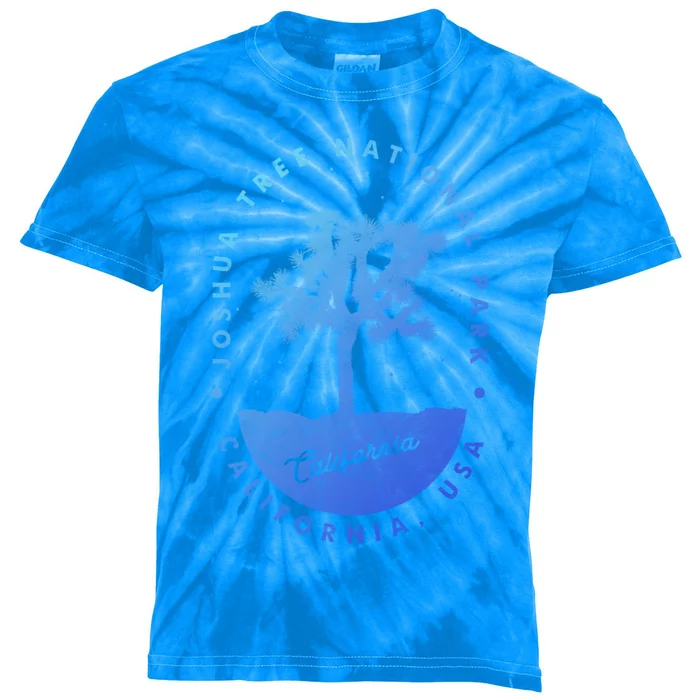 Minimalist Tree Joshua Tree National Park Distressed Design Gift Kids Tie-Dye T-Shirt