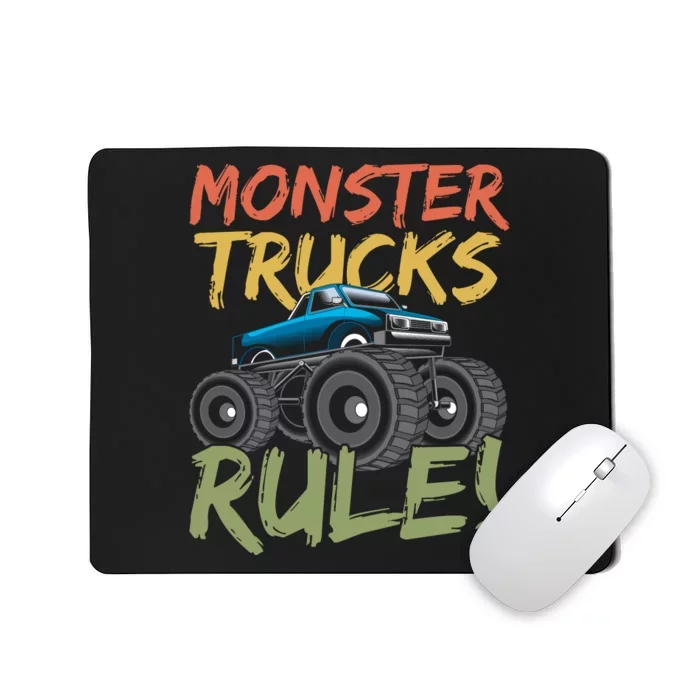 Monster Truck Jam Monster Trucks Rule Birthday Boy Gifts Mousepad