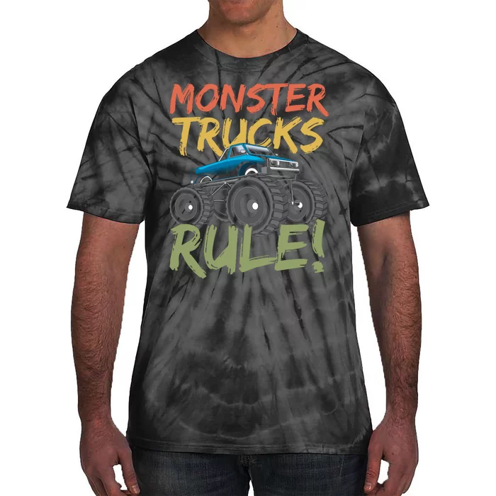 Monster Truck Jam Monster Trucks Rule Birthday Boy Gifts Tie-Dye T-Shirt