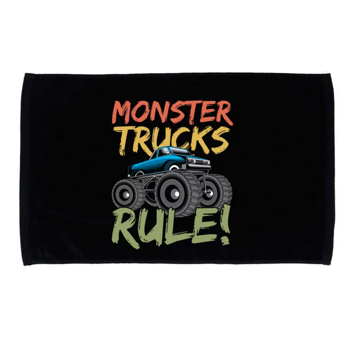 Monster Truck Jam Monster Trucks Rule Birthday Boy Gifts Microfiber Hand Towel